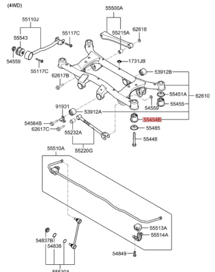 55456-2E500 - Suspension Crossmember Front Bushing, Hyundai/Kia