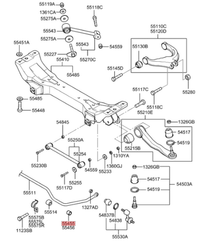 55456-39000 - Bushing - Crossmember, Hyundai